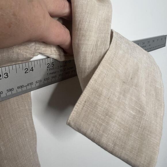 Chico's Shirt Womens 16 3 Beige 100% Linen No Iron Button Front 3/4 Sleeve - Picture 8 of 8